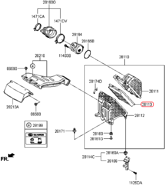 Lọc gió động cơ chính hãng HYUNDAI | 281132W300