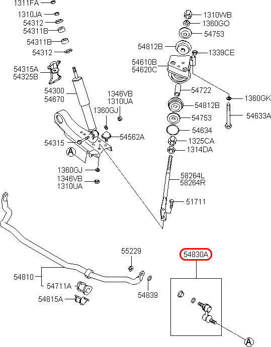 Rô tuyn cân bằng trước Starex 06, 548304A600, HYUNDAI HCM, KIA HCM, chính hãng HYUNDAI