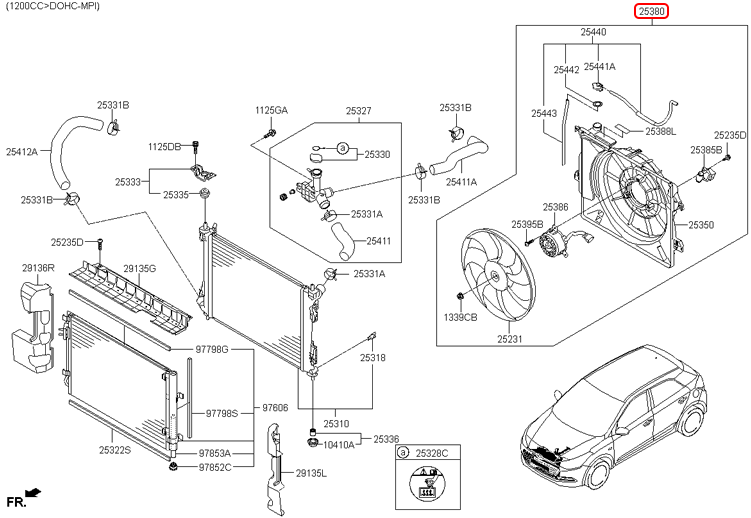 Quạt két nước chính hãng HYUNDAI | 25380C7050 tại HCM