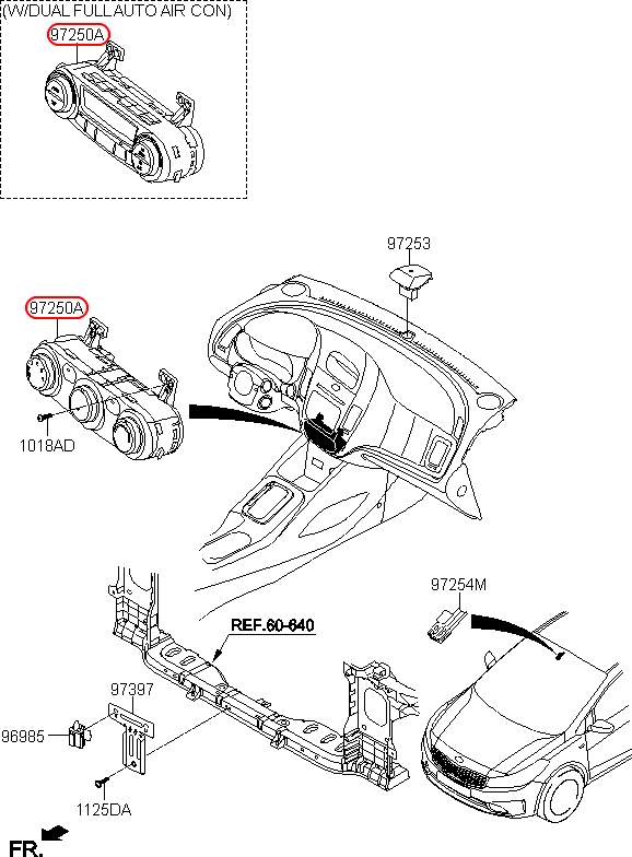 Công tắc quạt dàn lạnh KIA Cerato 16, 97250A7DC0M15,chính hãng KIA HCM