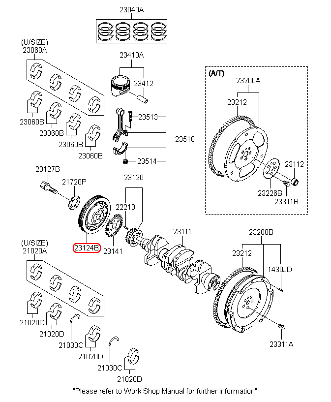 Puly cốt máy KIA Morning 09, 2312402210,chính hãng KIA HCM