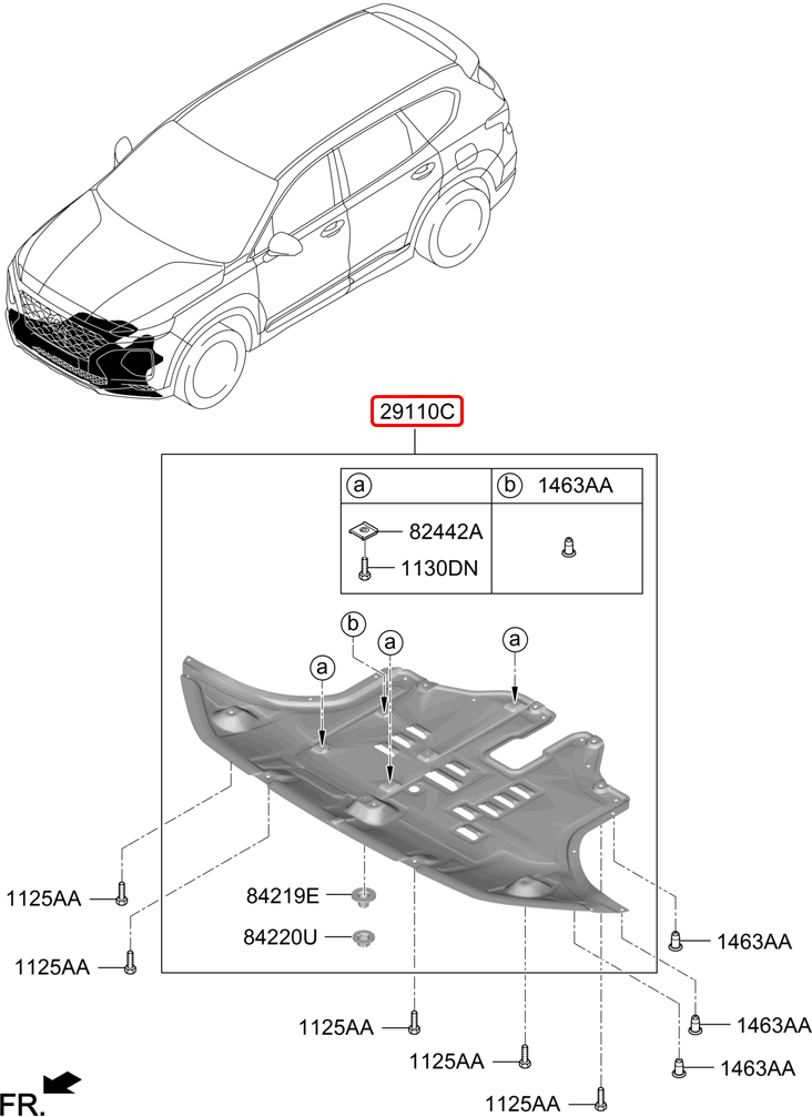 Chắn bùn động cơ chính hãng HYUNDAI | 29110S1000 tại HCM