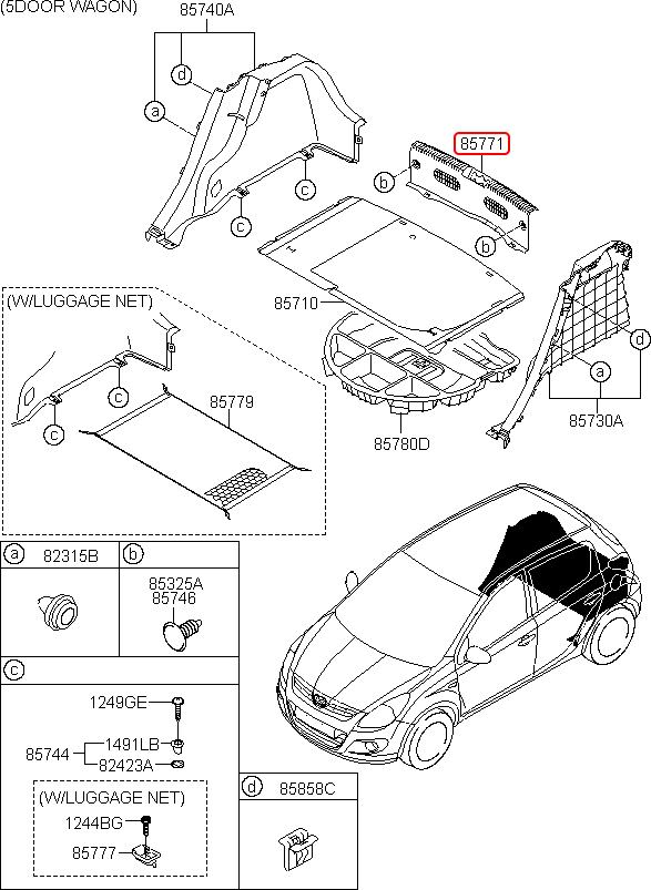 Ốp bậc cốp sau chính hãng HYUNDAI | 857701J0009P tại HCM