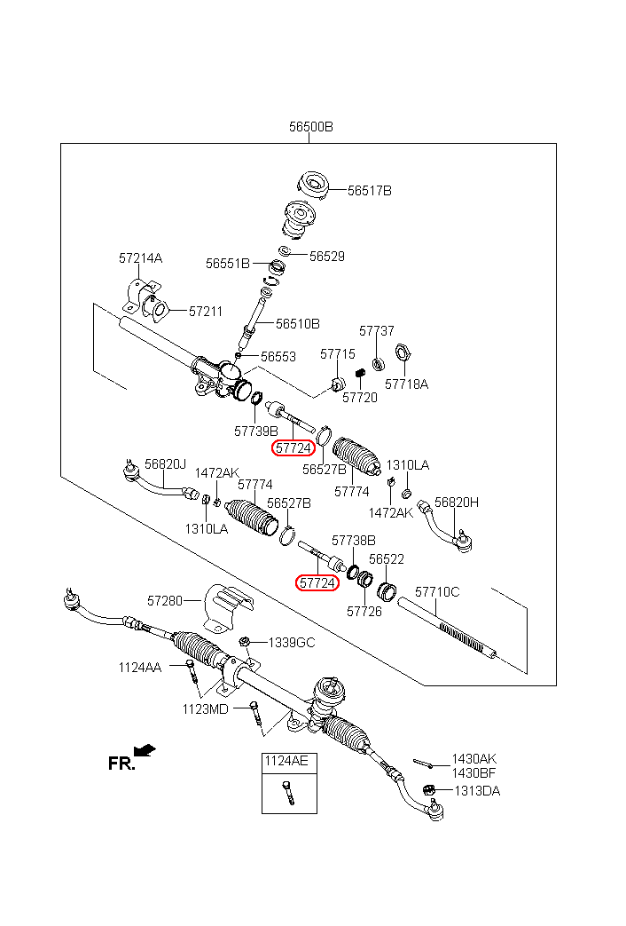 Rô tuyn lái trong KIA Morning 12-15, 577241Y501,chính hãng KIA HCM