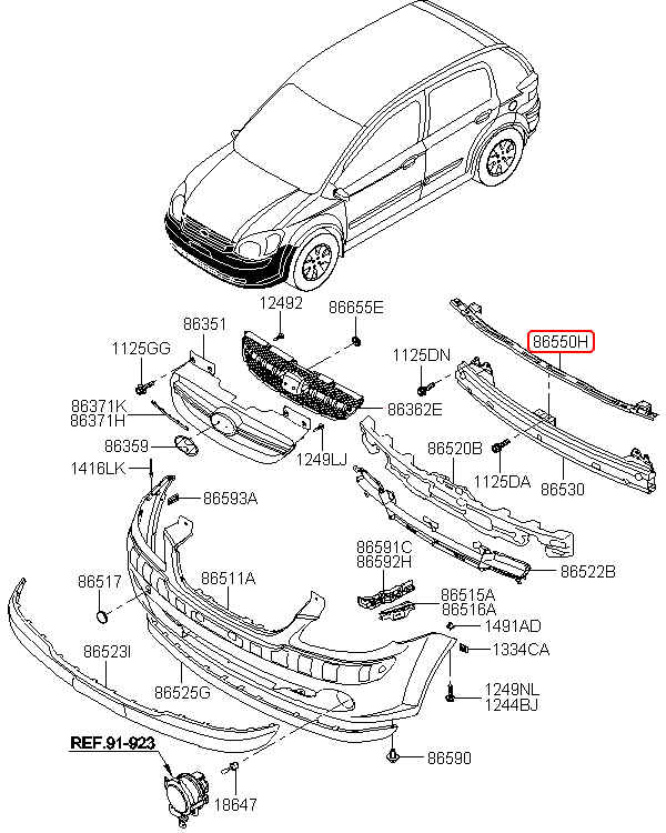 Xương cản trước chính hãng HYUNDAI | 865501C300 tại HCM