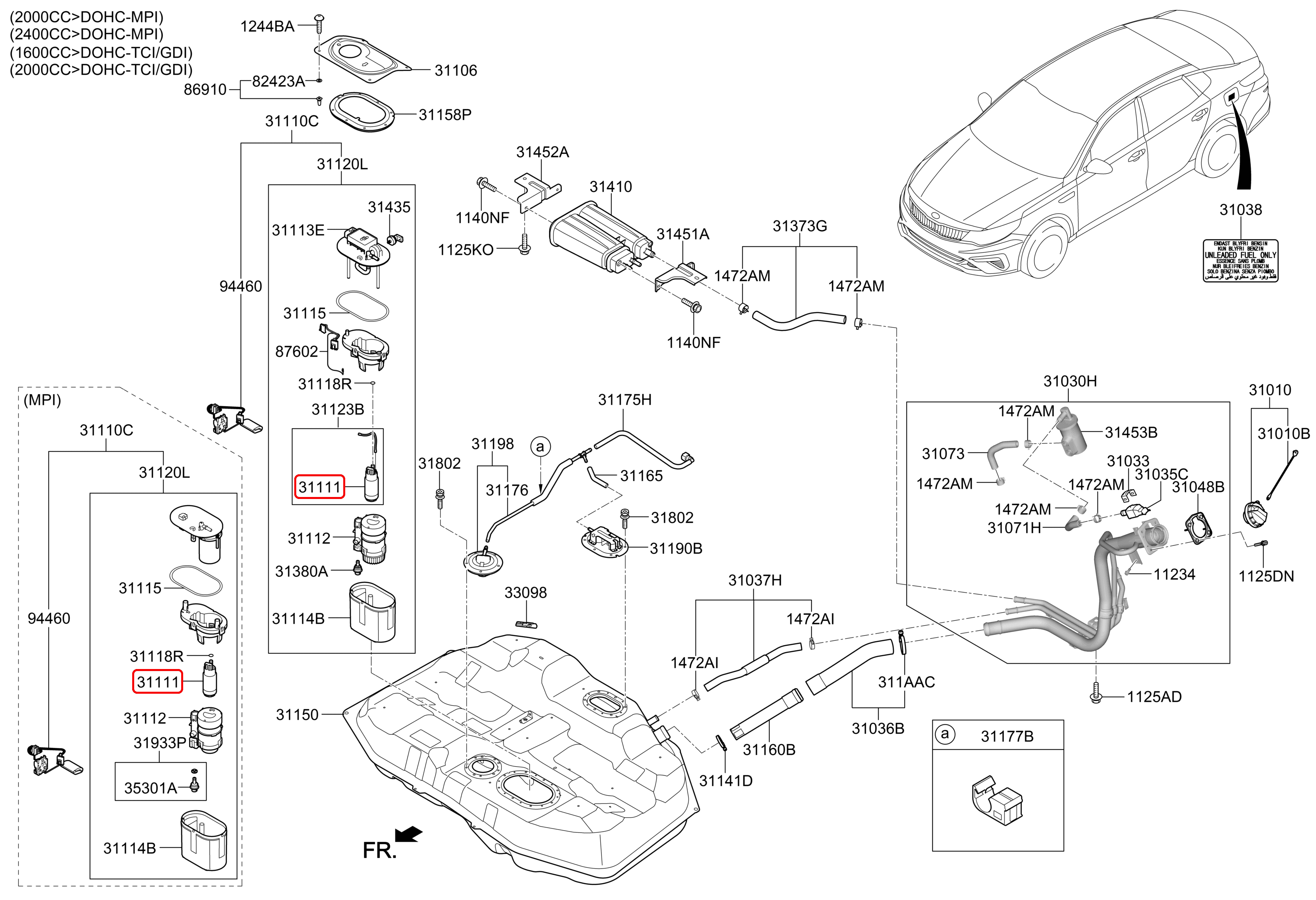 Bơm xăng chính hãng HYUNDAI | 311110M000