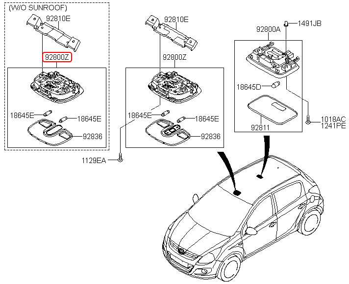 Đèn trần trước chính hãng HYUNDAI | 928001J000OM tại HCM