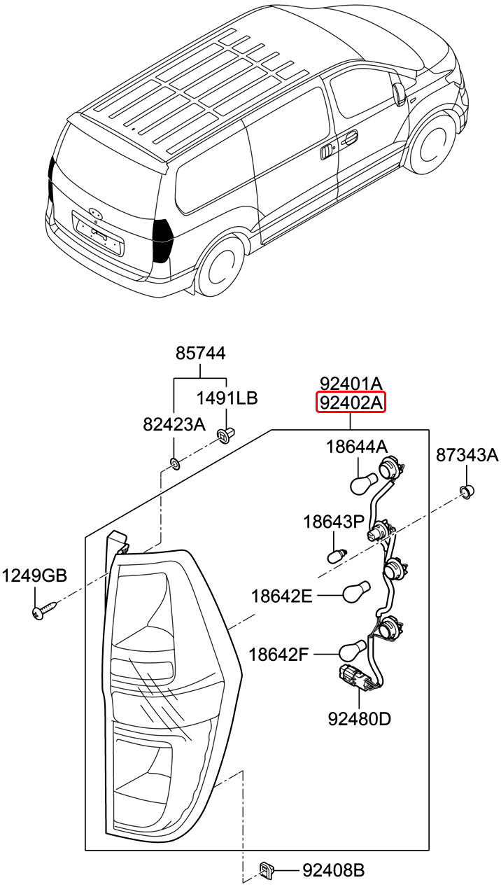 Đèn lái chính hãng HYUNDAI RH | 924024H030 tại HCM