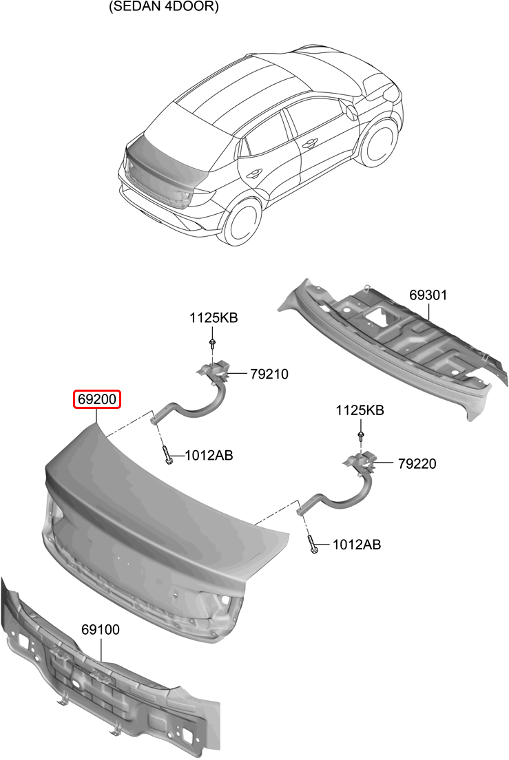 Cốp sau chính hãng HYUNDAI | 69200K6410 tại HCM