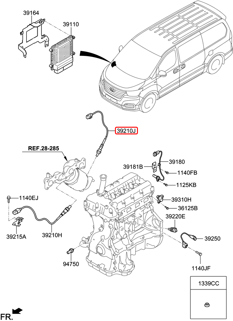 Cảm biến oxy chính hãng HYUNDAI sau | 392102C110 tại HCM