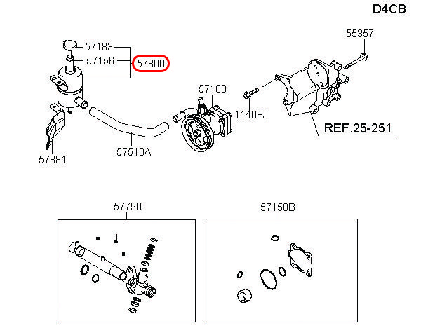 Bình dầu trợ lực chính hãng HYUNDAI, 572104A800, phụ tùng ô tô HYUNDAI, phụ tùng ô tô KIA, phụ tùng chính hãng Hyundai tại HCM, phụ tùng chính hãng Kia tại HCM