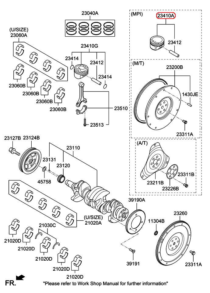 Piston KIA K3 1.6, 230412B910,chính hãng KIA HCM