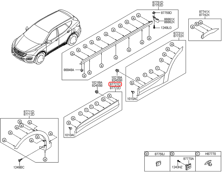 Nẹp cửa trước chính hãng HYUNDAI LH | 877212W000CA tại HCM