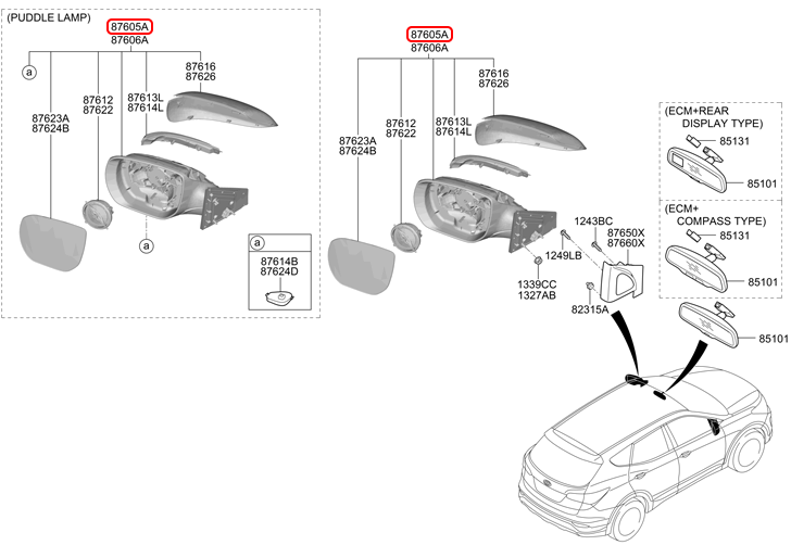 Kính chiếu hậu chính hãng HYUNDAI LH | 87610B8004 tại HCM