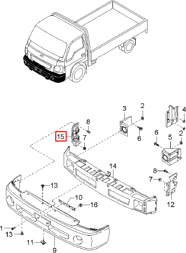 Bát cản trước chính hãng KIA RH | 0K6B050080 tại HCM