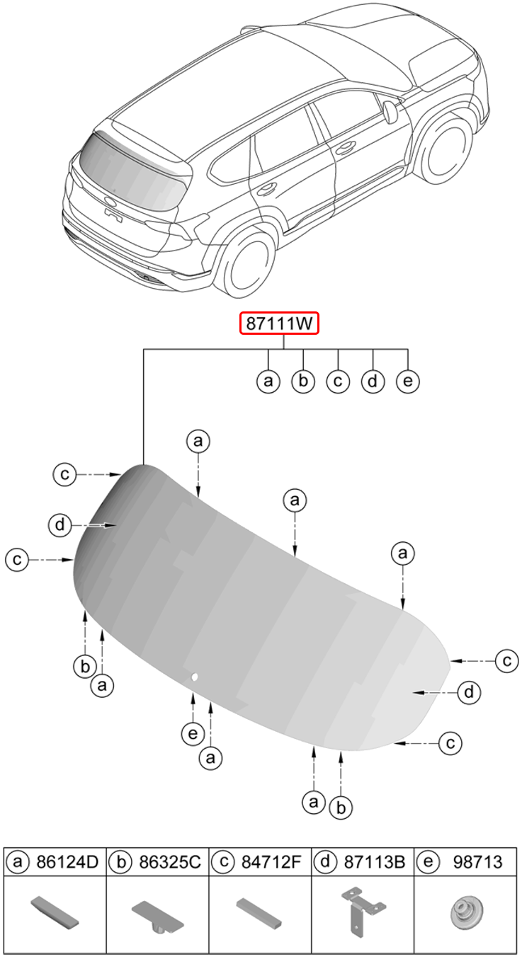 Kính lưng chính hãng HYUNDAI | 87110S1100 tại HCM