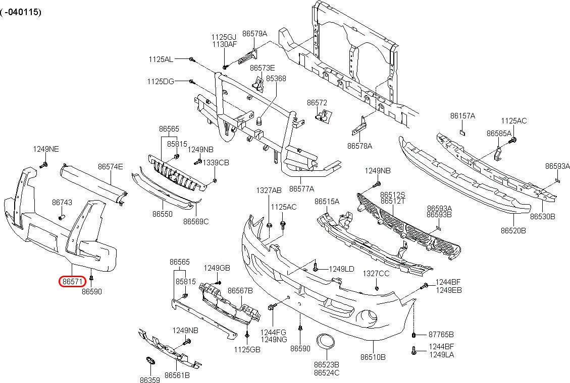 Lưới ga lăng Libero 05 2.5 động cơ D4BH, 8657147010CR, HYUNDAI HCM, KIA HCM, chính hãng HYUNDAI