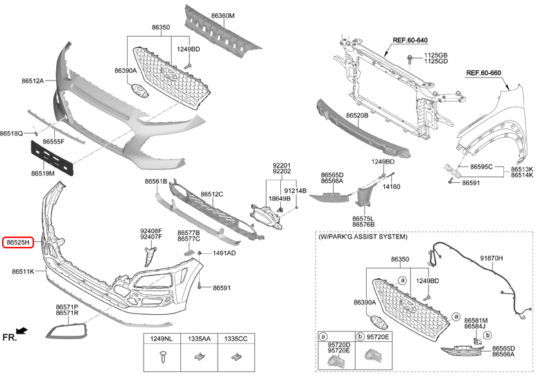 Cản trước chính hãng HYUNDAI | 86510J9000 tại HCM