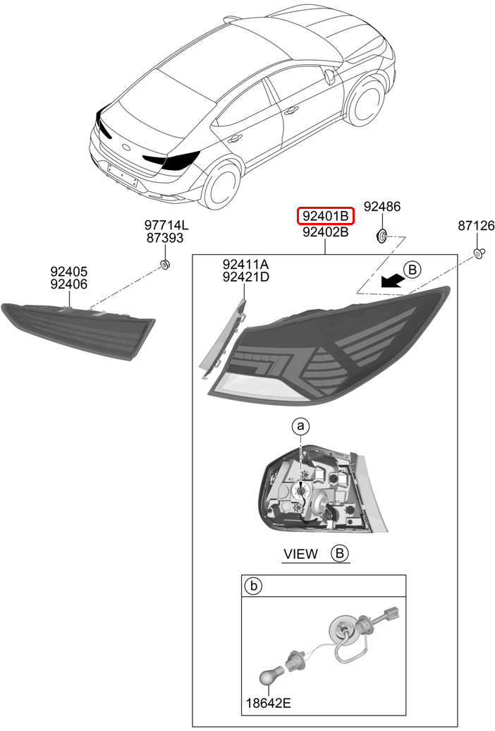 Đèn lái chính hãng HYUNDAI RH | 92402F2600 tại HCM