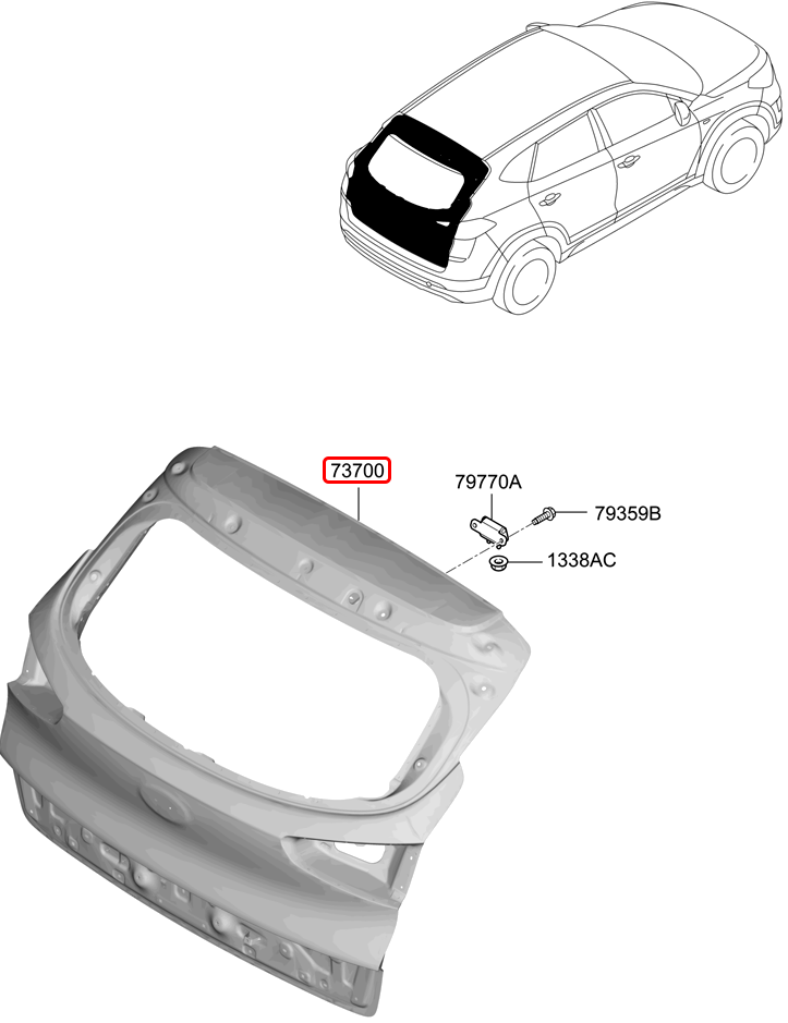 Cốp sau chính hãng HYUNDAI | 73700D3520 tại HCM