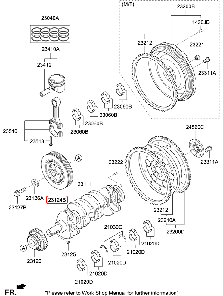 Puly cốt máy chính hãng HYUNDAI | 231242C050 tại HCM