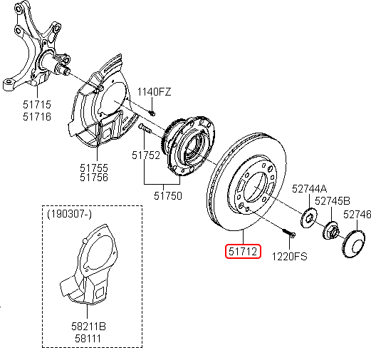 Đĩa thắng trước chính hãng HYUNDAI | 517124H500 tại HCM