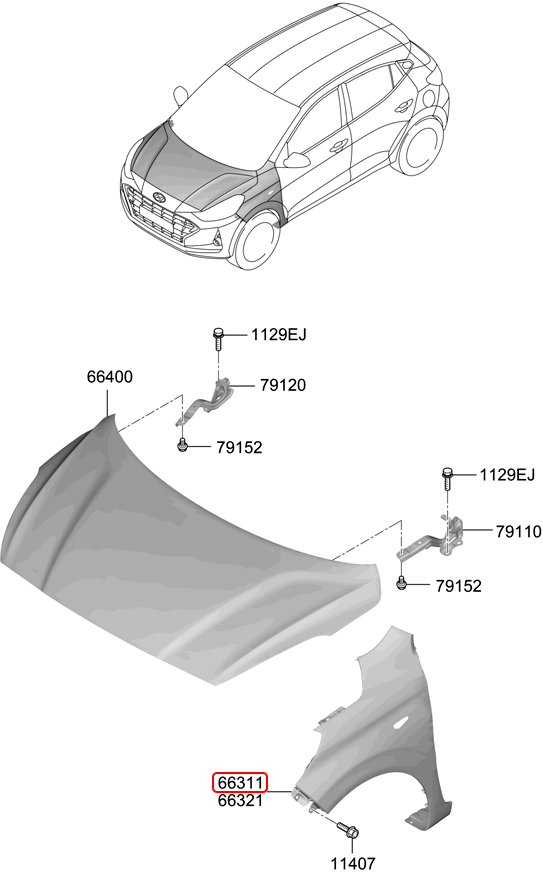 Má dè trước chính hãng HYUNDAI LH | 66311K6010 tại HCM