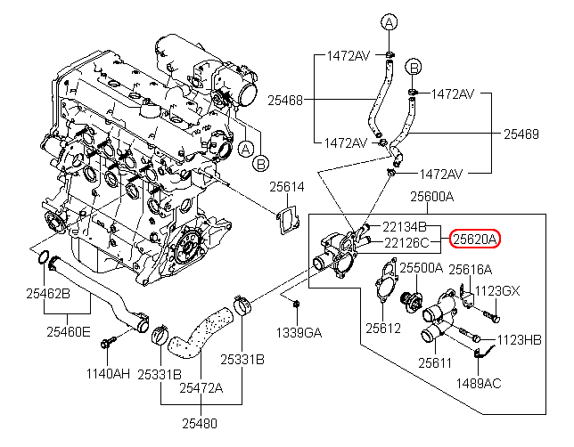 Co nước KIA Rio 05 , 2562026160,chính hãng KIA HCM