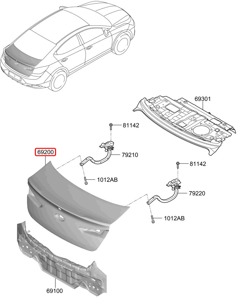 Cốp sau chính hãng HYUNDAI | 69200F2530 tại HCM