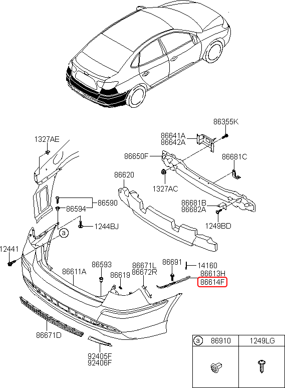 Bát cản sau chính hãng HYUNDAI RH | 866142Q000 tại HCM