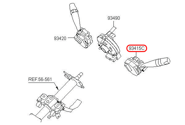 Công tắc pha cos chính hãng HYUNDAI, 934102H001, phụ tùng ô tô HYUNDAI, phụ tùng ô tô KIA, phụ tùng chính hãng HYUNDAI tại HCM, phụ tùng chính hãng KIA tại HCM