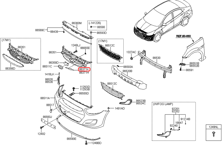 Nẹp ga lăng chính hãng HYUNDAI RH | 863541R000 tại HCM