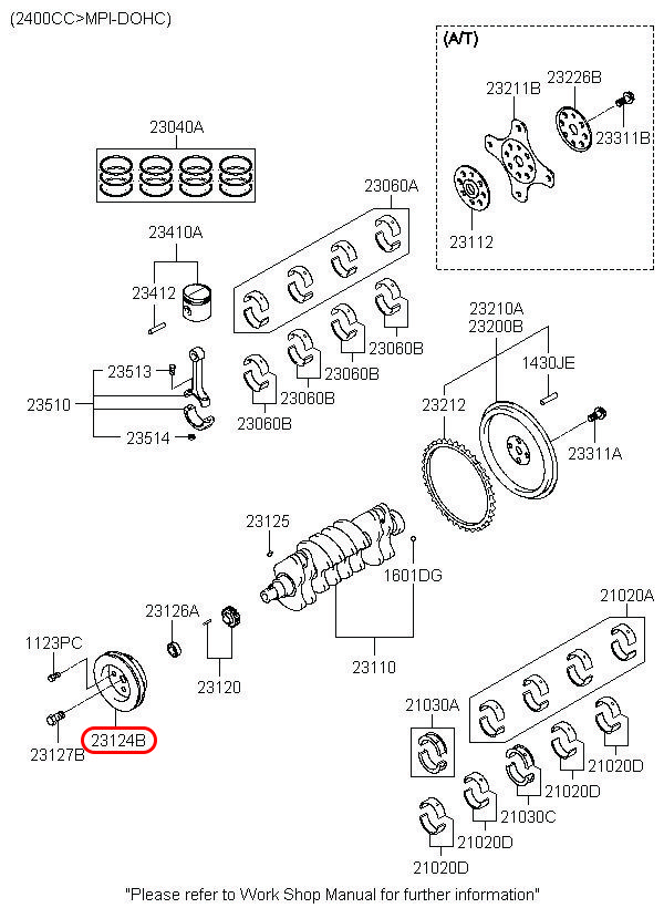 Puly cốt máy Starex 06, 2312438201, HYUNDAI HCM, KIA HCM, chính hãng HYUNDAI