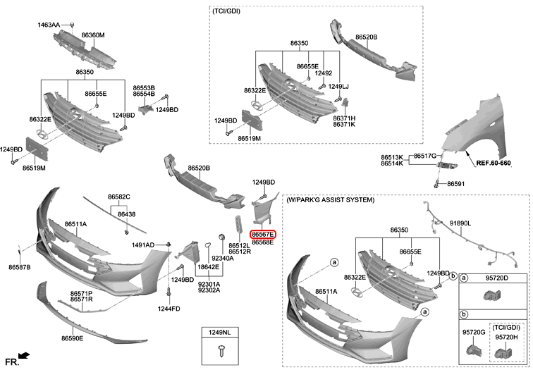 Cửa gió cản trước chính hãng HYUNDAI LH | 86567F2AA0 tại HCM