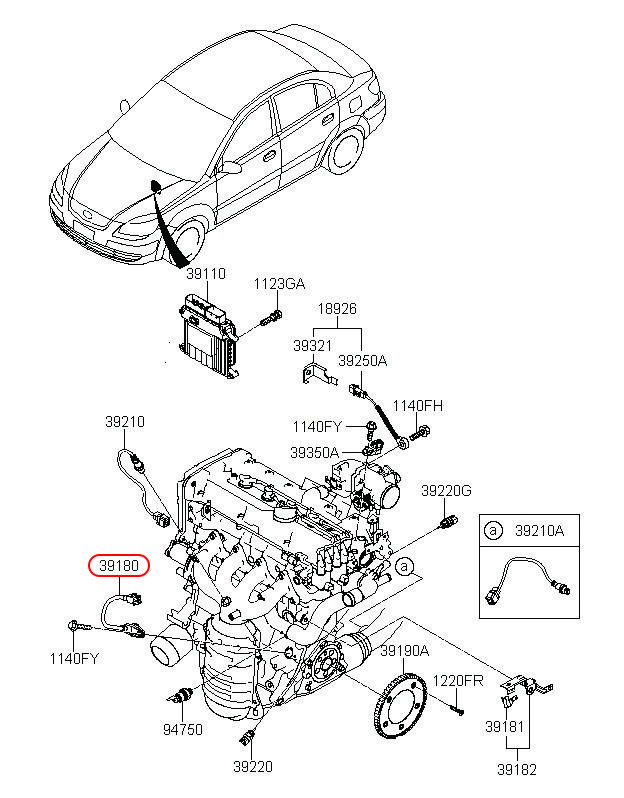 Cảm biến cốt máy Kia Rio 2005 1.4, 3918026900, 3918022600, chính hãng KIA HCM, Hyundai Getz 1.4, Hyundai Verna/Accent 06, Kia Cerato 06