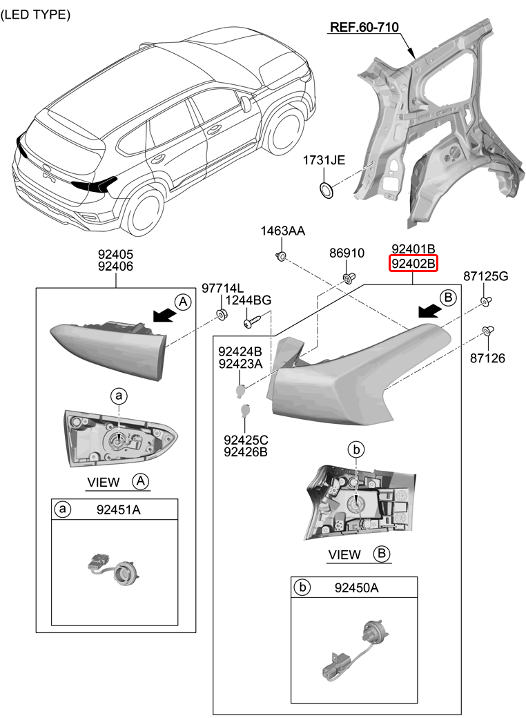 Đèn lái chính hãng HYUNDAI RH | 92402S1100 tại HCM