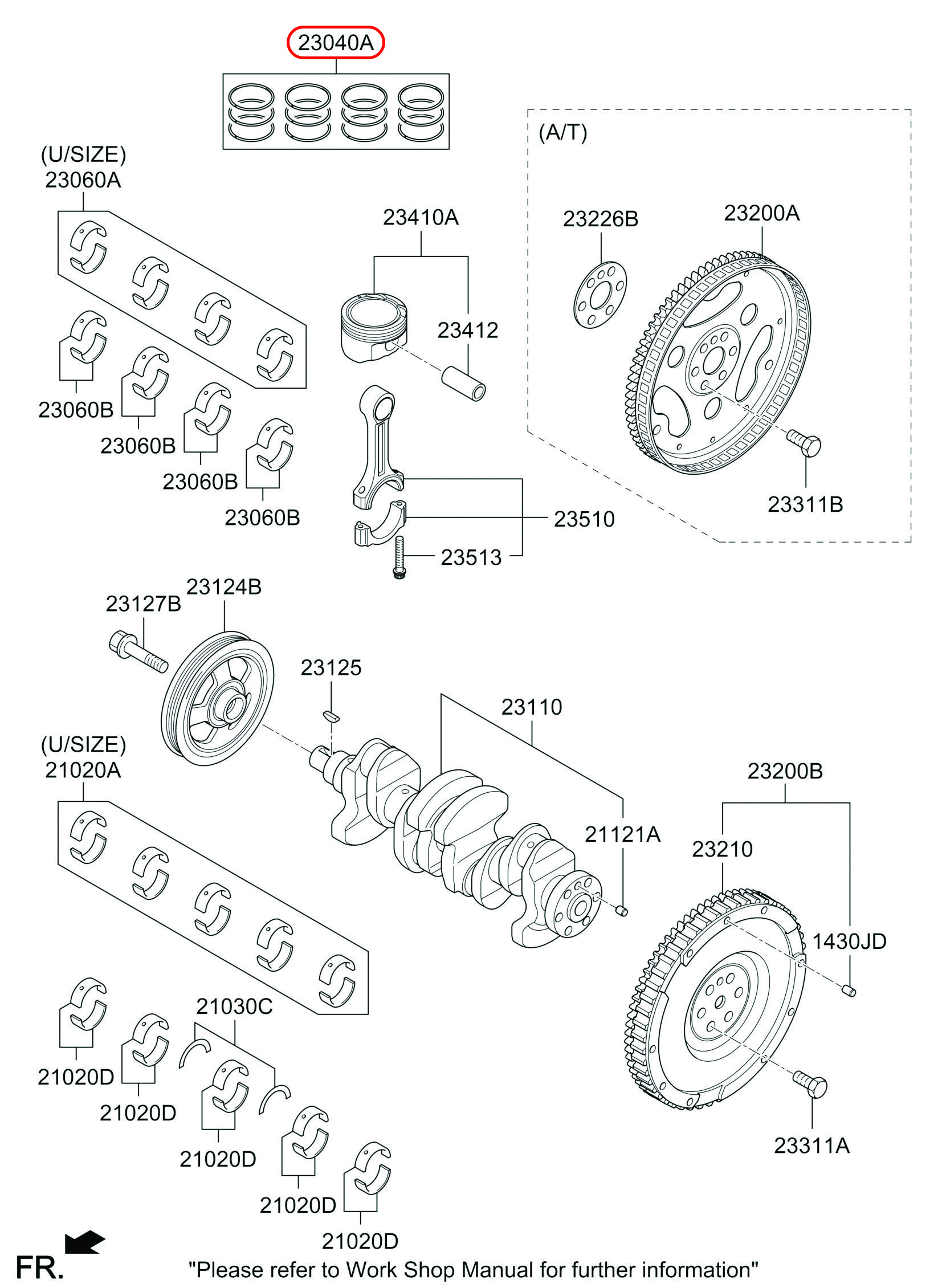 Bạc xéc măng chính hãng HYUNDAI, 2304003223, phụ tùng ô tô Hyundai, phụ tùng ô tô Kia, phụ tùng chính hãng Hyundai tại HCM, phụ tùng chính hãng Kia tại HCM