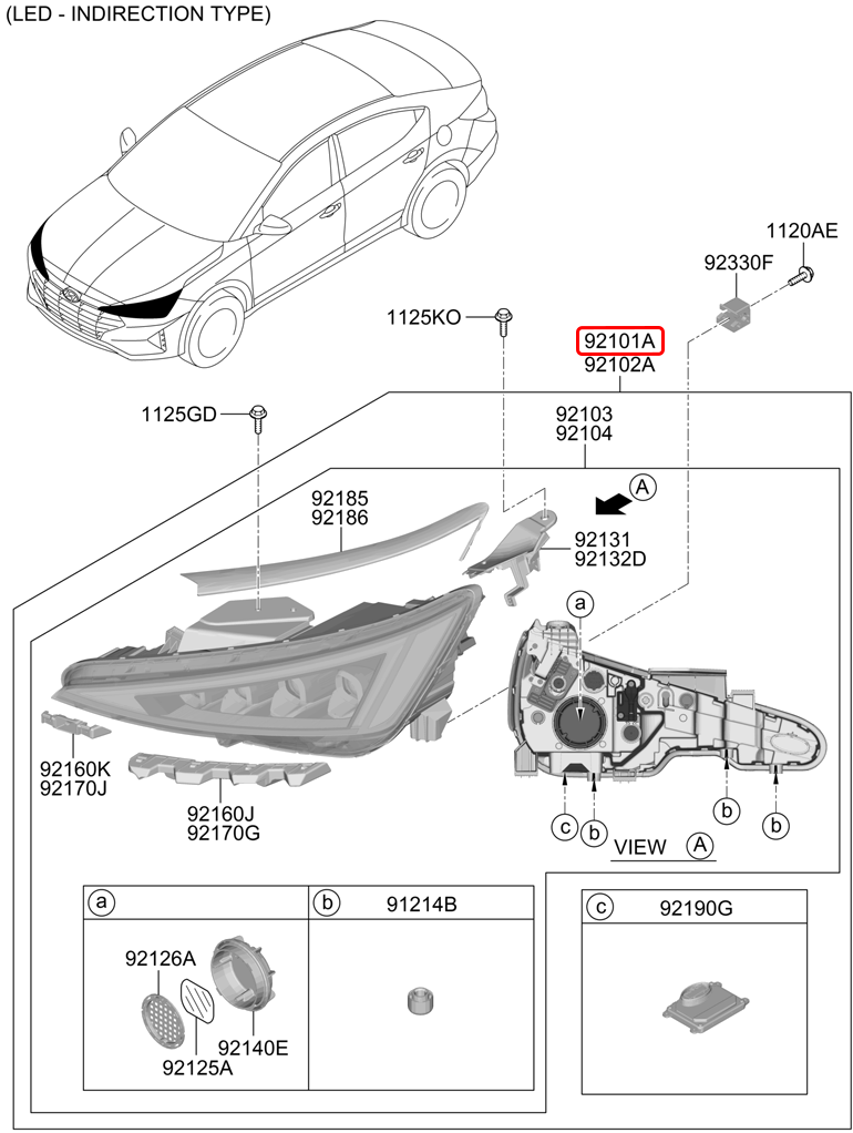 Đèn pha chính hãng HYUNDAI LH | 92101F2810 tại HCM