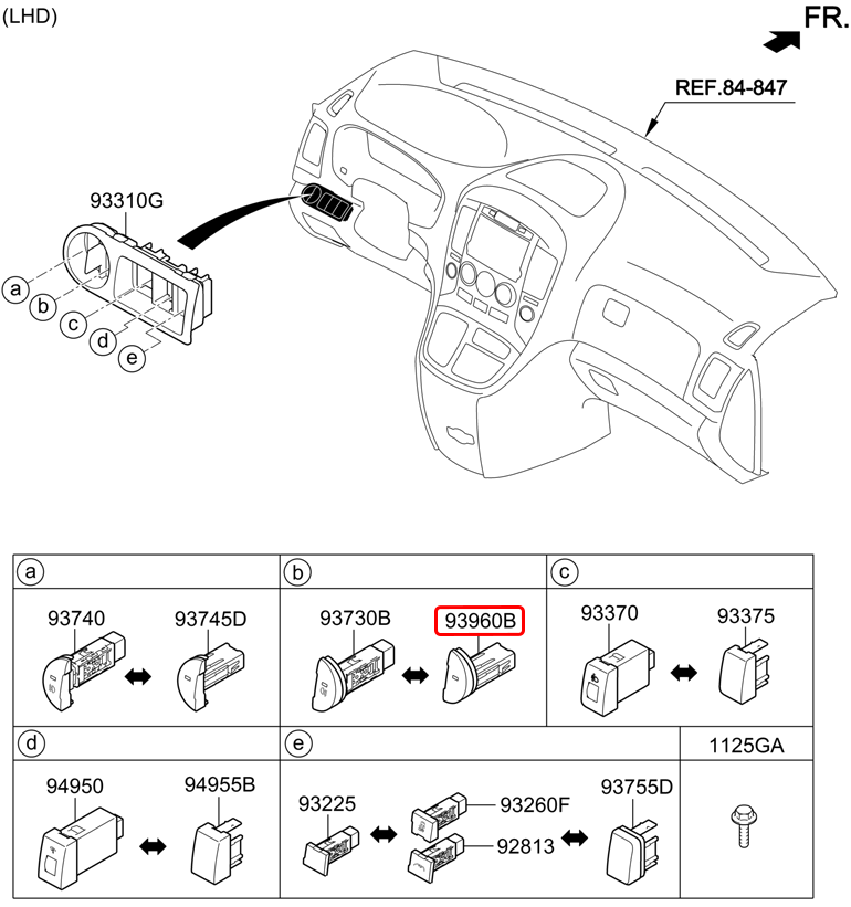 Công tắc đèn cản trước chính hãng HYUNDAI | 937354H000YR tại HCM