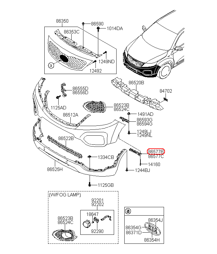 Bát đèn pha KIA Sorento 09-15 LH, 865772P000,chính hãng KIA HCM