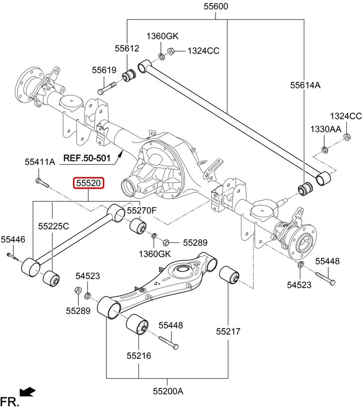 Thanh giằng dọc chính hãng HYUNDAI | 552214H100 tại HCM