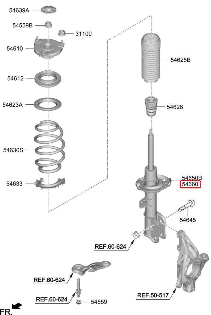 Nhún trước chính hãng HYUNDAI RH | 54651S1000 tại HCM