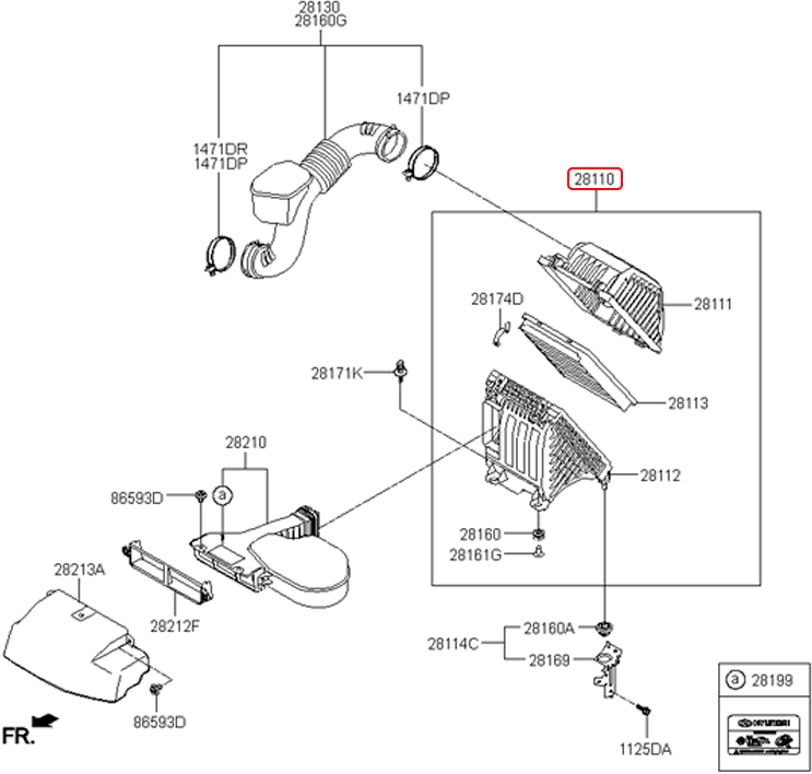 Bầu lọc gió động cơ chính hãng HYUNDAI | 281102W200 tại HCM