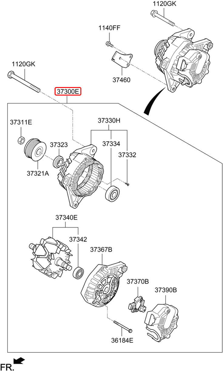 Máy phát chính hãng HYUNDAI | 373002E400 tại HCM