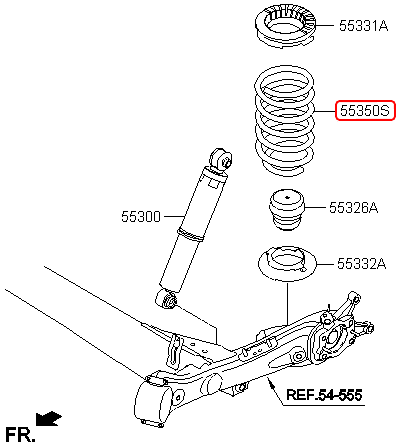 Lò xo nhún sau chính hãng HYUNDAI | 553301R060 tại HCM