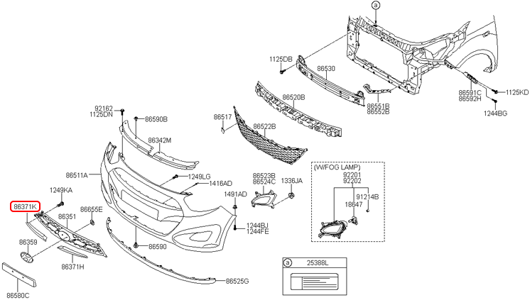 Nẹp ga lăng chính hãng HYUNDAI RH | 863640X200 tại HCM