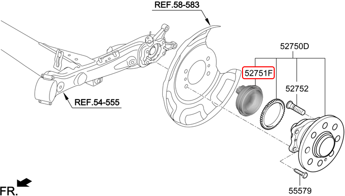 Cảm biến abs sau chính hãng HYUNDAI | 58980F9000 tại HCM