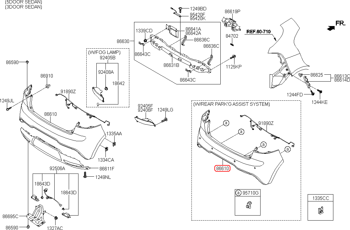 Cản sau chính hãng KIA  866111W000