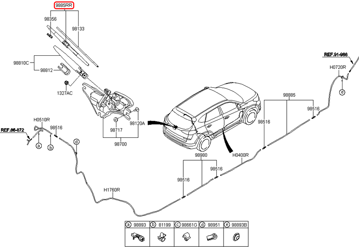 Thanh gạt mưa sau chính hãng HYUNDAI | 983601G000 tại HCM