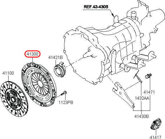 Mâm ép Libero 05 2.5 động cơ D4BH, 413004A000, HYUNDAI HCM, KIA, chính hãng HYUNDAI